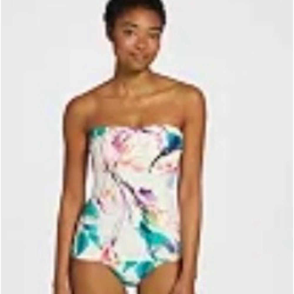 NWT Calia XS X-small Tankini bikini top~Multi/unbleached Adjustable straps - Picture 10 of 10